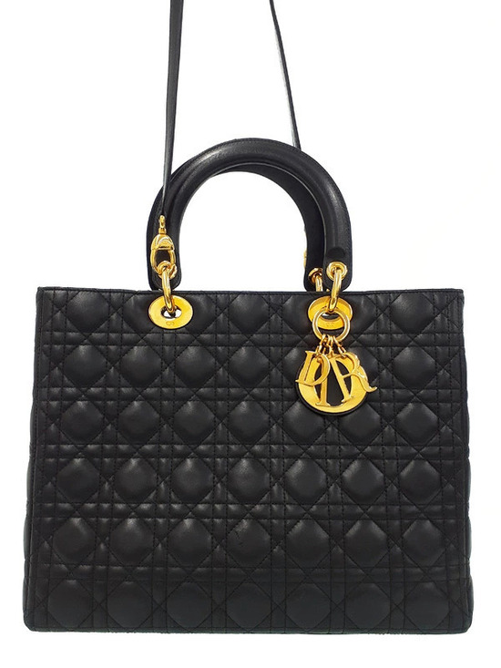 Dior Handbags - Christian Dior Lady Dior Bag Cannage Quilted Lambskin Black